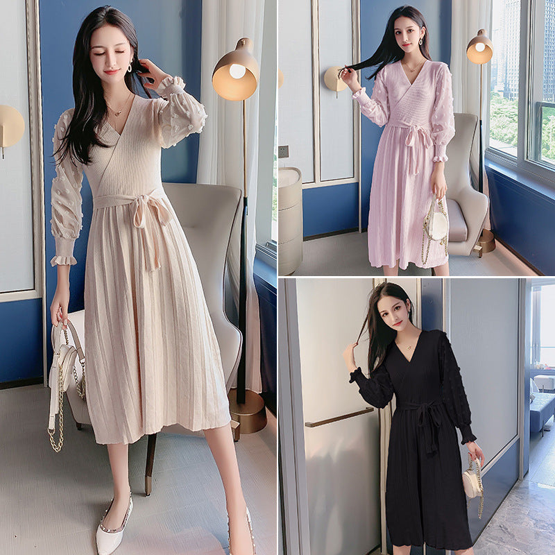 Elegant Women's Knitted Dress Sweater Dress