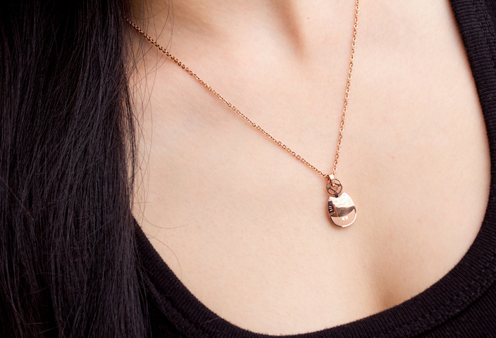 Totoro Necklace, Wealth Necklace, Rose Gold Titanium Steel