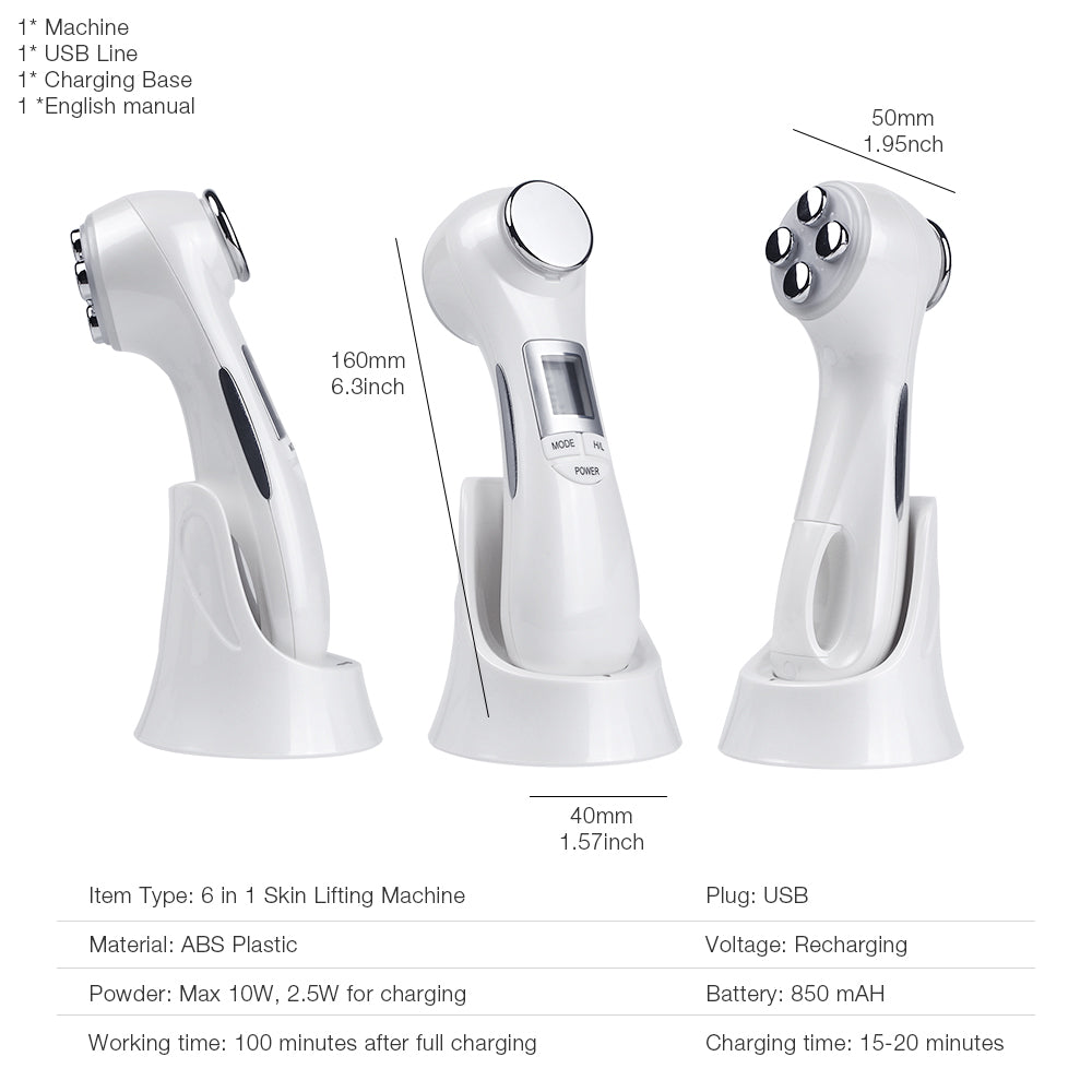6-in-1 LED Skin Massage Beauty Device